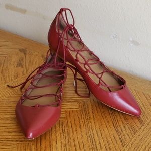 Arricci Wine Elodie Ghillie Flats